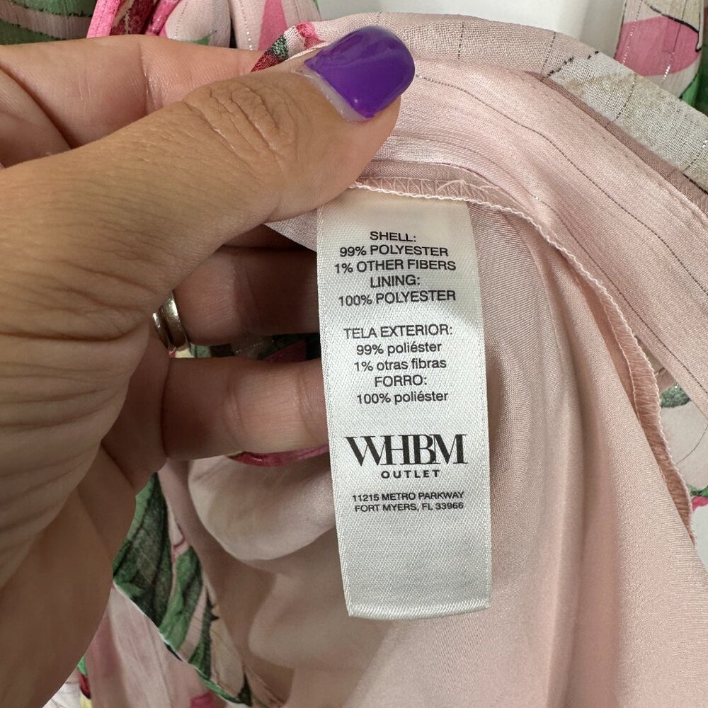 NWT White House Black Market Tie Waist Shirt Dress Roma Lily Sepia Rose - Picture 5 of 9